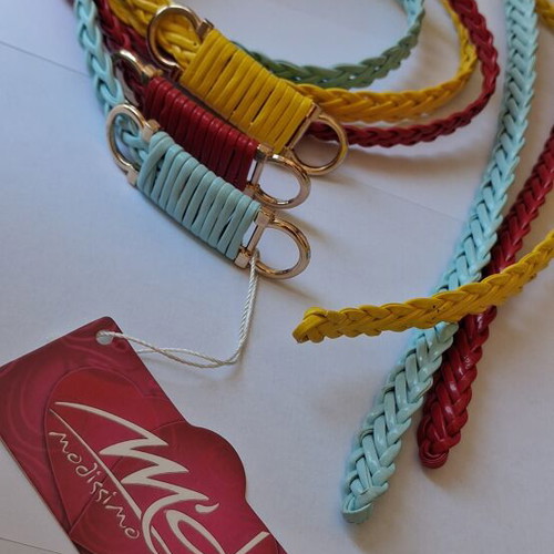 Modissimo women's braided belts new, set of 3 colors, 1 meter