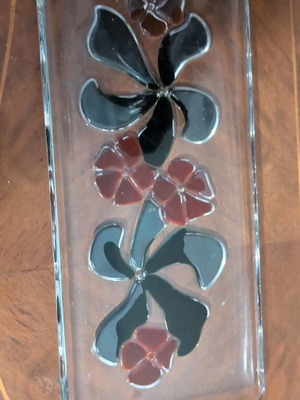 Glass platter like new 33x15cm