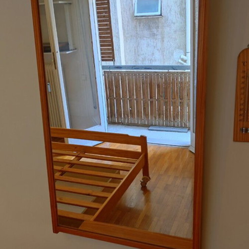 Mirror with wooden pine frame like new
