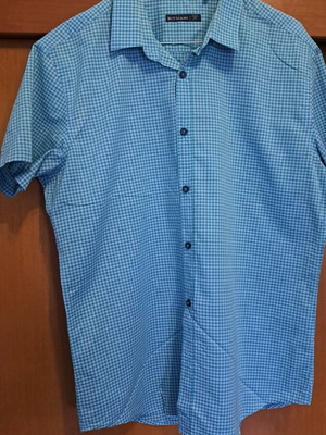 Aristoteli Bitsiani men's shirt used, turquoise, size L