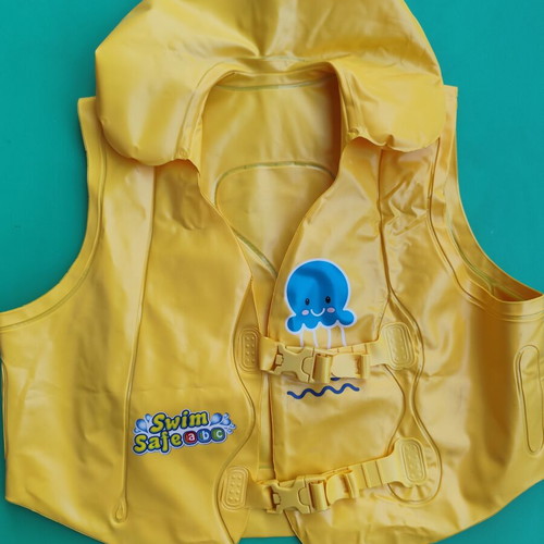 Children's swim learning vest used, yellow, 19-30 kg