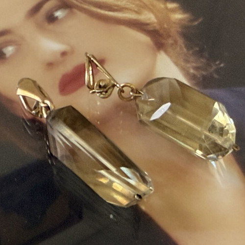 Smoky Quartz Earrings vintage, like new