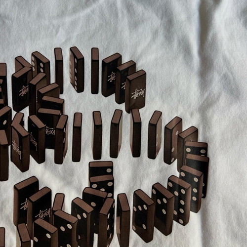Stussy Dominos Tee new, sizes M and L, black and white