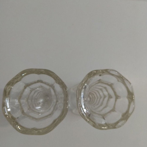 Vintage glass vases or candle holders used, set of 2 pieces