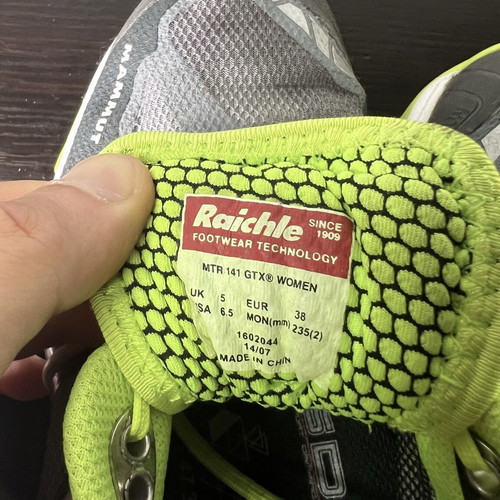 Raichle Mammut MTR 141 GTX women's trail running shoes, grey lime, EUR 38