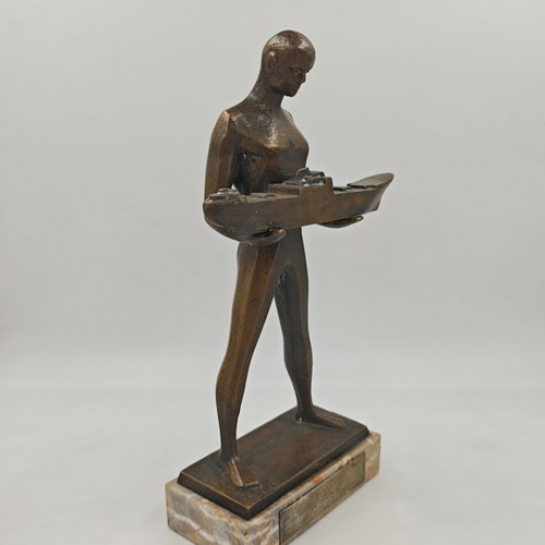Bronze Maritime Statue "The Shipbuilder" used with alabaster base