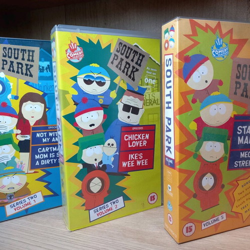 South Park VHS tapes like new, set of 3 without subtitles