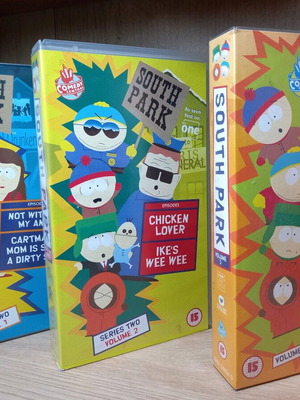 South Park VHS tapes like new, set of 3 without subtitles