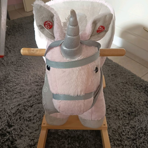 Wooden Rocking Unicorn Pink like new