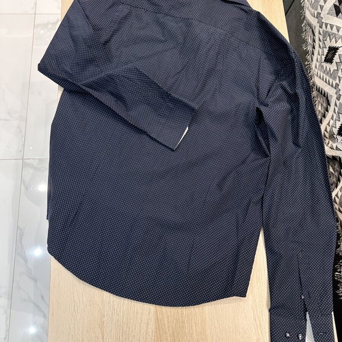 Nicolas Frattel Slim Fit Shirt size L like new, dark blue with white pattern
