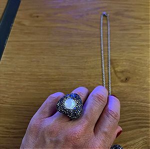Σετ faux bijoux κοσμημάτων, μενταγιόν και δαχτυλίδι