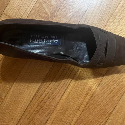 Vintage Russell & Bromley X Stuart Weitzman brown suede pumps used, size 38