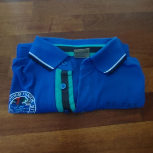 Frankie Denim Polo Shirt Medium like new, blue