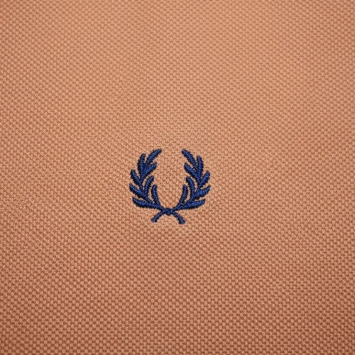 Fred Perry Polo shirt used, orange with navy trim, size M