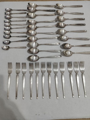 Vintage Garuda Indonesia Airlines silver-plated cutlery set used