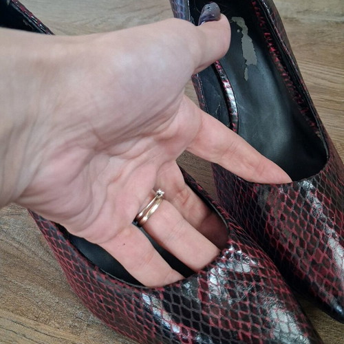 Kurt Geiger pumps used, snake print, 8cm heel, size 40