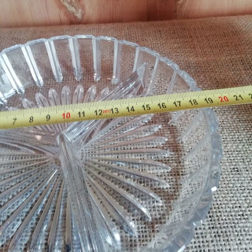 Crystal tray for nuts vintage genuine carved like new