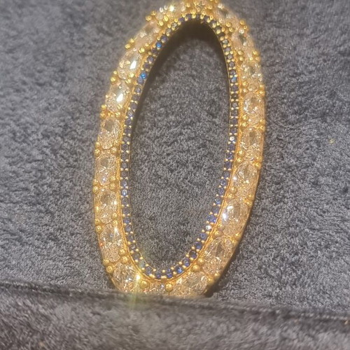 Silver 925 necklace with 24k yellow gold plating and zircon stones