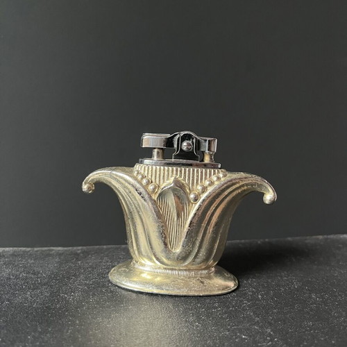Vintage petrol table lighter gold plated, used, 1950s-60s