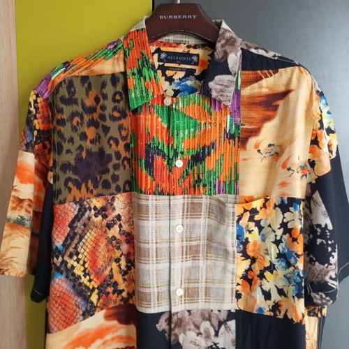 All Saints Patche Printed Shirt new, size XL XXL, viscose