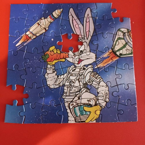 Mini puzzles Bugs Bunny, Donald, Mini and Mickey used, set of 4