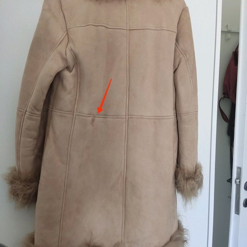 Zara natural lamb fur coat size M like new