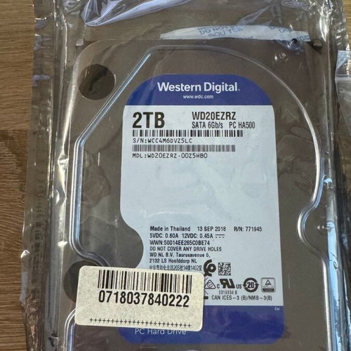HDD Western Digital Blue 2TB WD20EZRZ Hard Drive 3.5" SATA III 5400rpm with 64MB Cache for Desktop