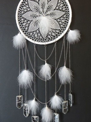 Dreamcatcher 11 new, handmade crochet with cotton and crystals