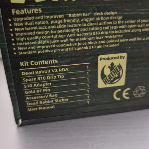Hellvape Dead Rabbit V2 RDA rebuildable atomizer like new, stainless steel