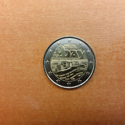 2 Euro commemorative coin France 2014 new, 70th anniversary D-Day