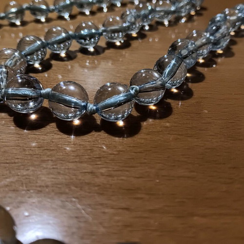 Necklace with transparent beads new, long