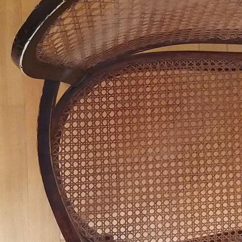 Gebrüder Thonet Settee like new, bent beech wood, Wien design