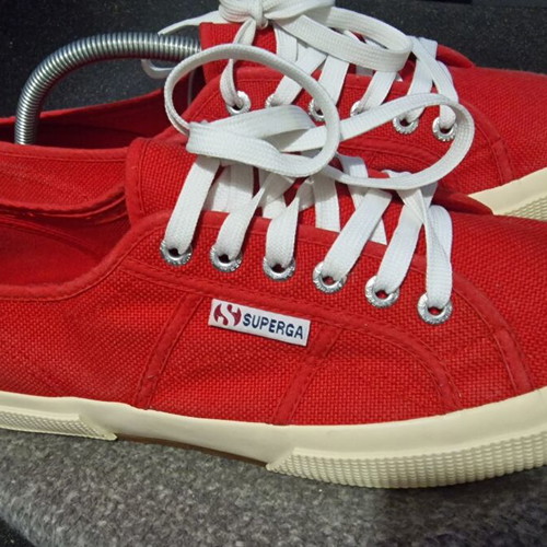 Superga 2750 Red Canvas Sneakers Size 43, Almost New