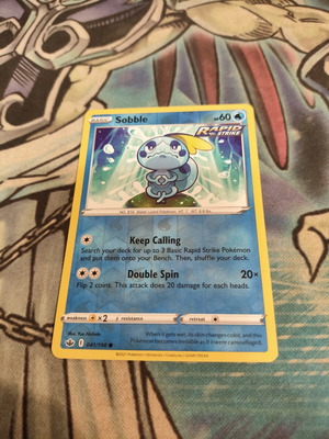 Sobble Pokemon card Reverse Holo Chilling Reign like new