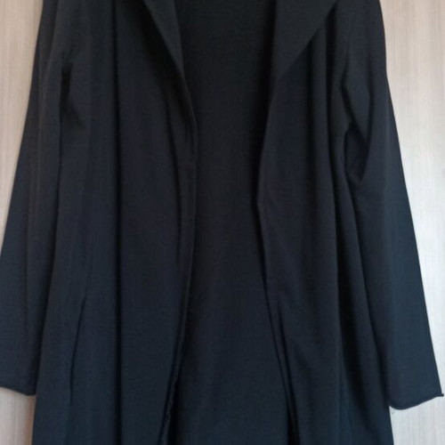 Anel Long Black Fleece Jacket Like New Size M