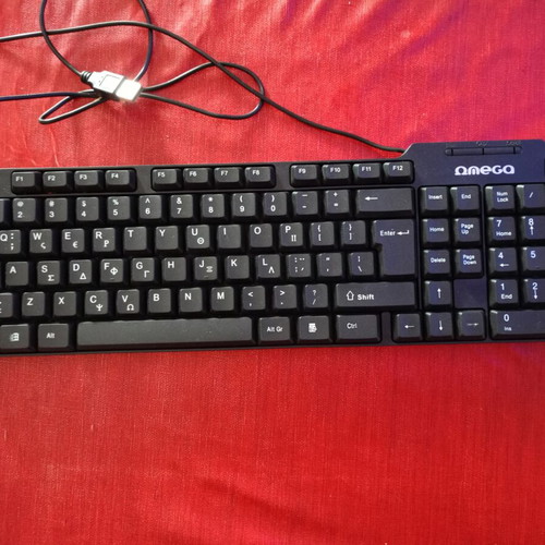 Omega Wired USB Keyboard with Greek Characters like new