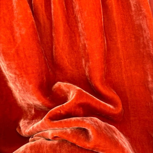 Midi velvet skirt H&M like new, orange-red with slits size M