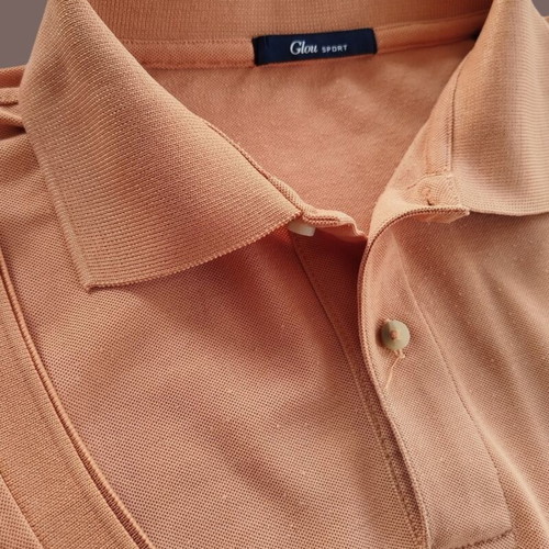 Glou Sport men's polo shirt, salmon, size L