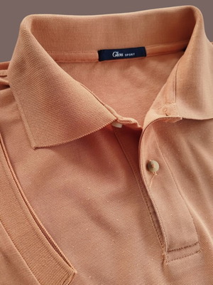 Glou Sport men's polo shirt, salmon, size L