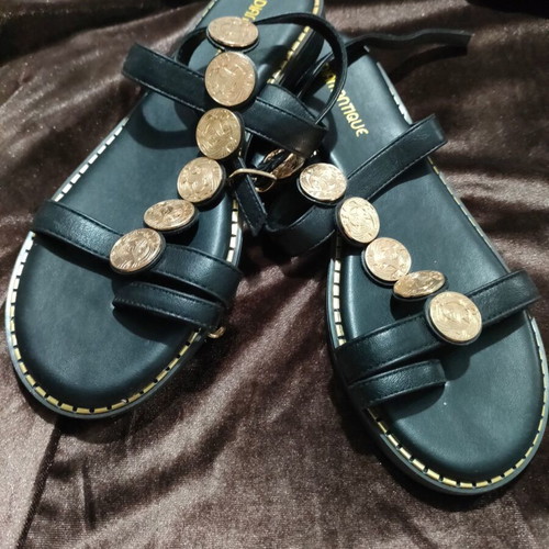 Sandals in Ancient Greek Style new, size 37, black and gold