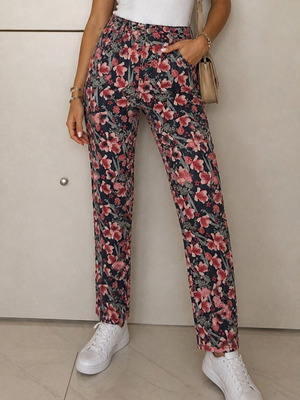 Women's pants like new, size L, white multicolor