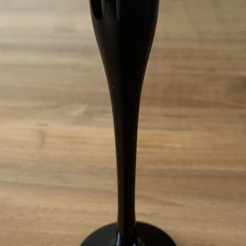 Black glass candleholder 20cm