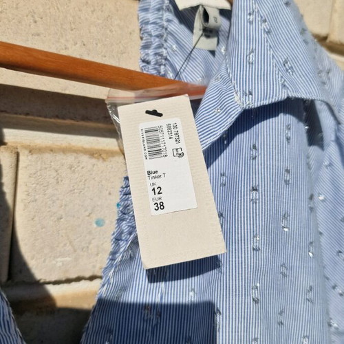 River Island oversized blue shirt new, size M/L