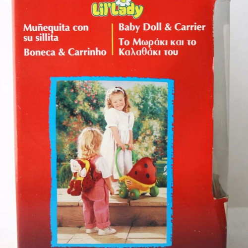Vintage 1995 Lil Lady Playskool soft baby doll with basket new