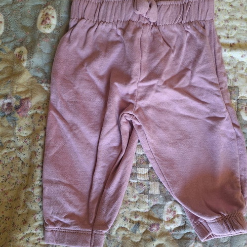 Sinsay pink baby cotton fleece pants like new, size up to 68 cm