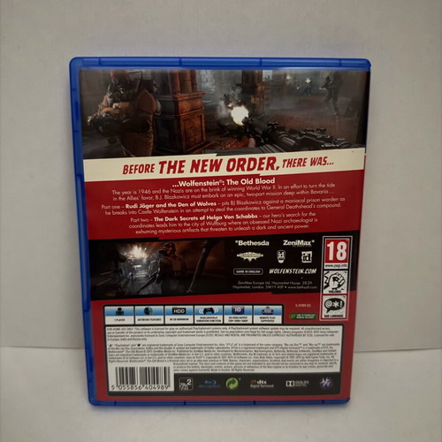 Wolfenstein: The Old Blood PS4 like new, complete (CIB)