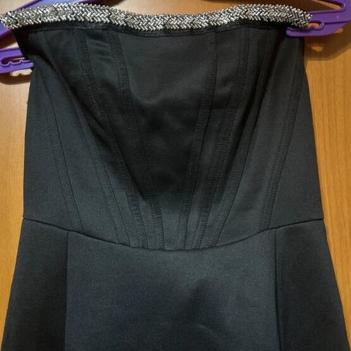 Strapless long dress with side slit new, Zara black size L