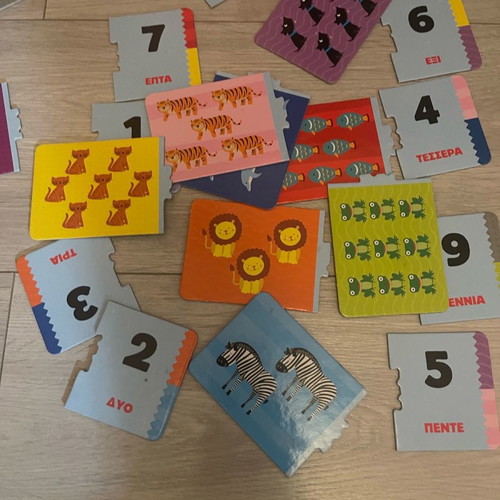 Educational number card game used