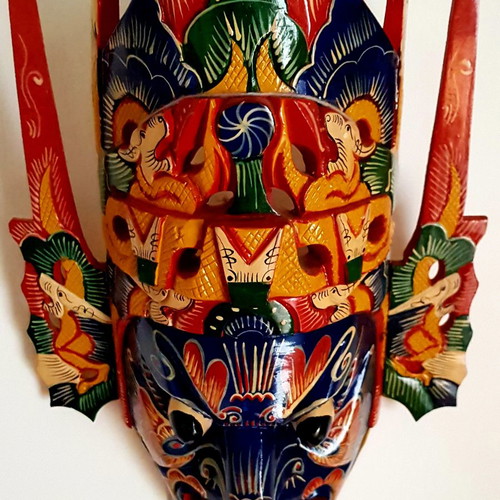 Chinese wooden handmade mask used, collectible