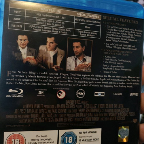 GoodFellas Blu-Ray used, action crime drama